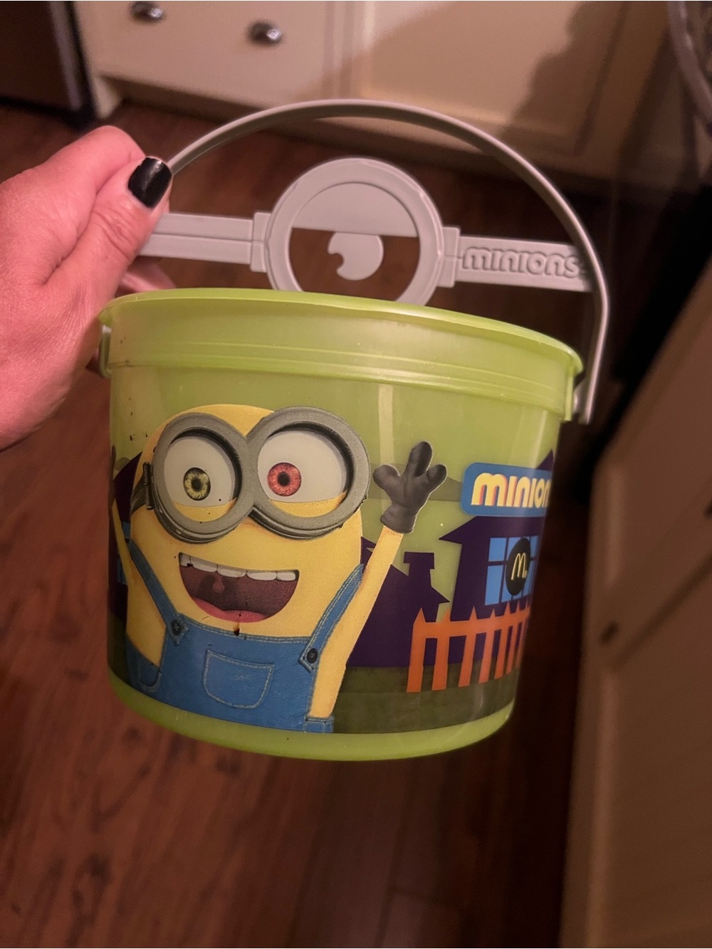 McDonald's Minions Green Trick-or-Treat Bucket with Silver Handle